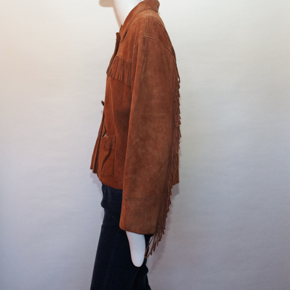 Chevignon Girl Suede Western Fringed Jacket. - Picture 3 of 8